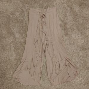Women's Flowy Open Leg Cropped Beach Pants